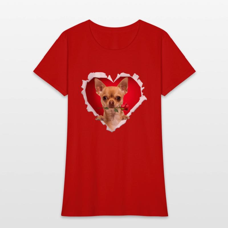 Chihuahua Dog Rose Heart Day