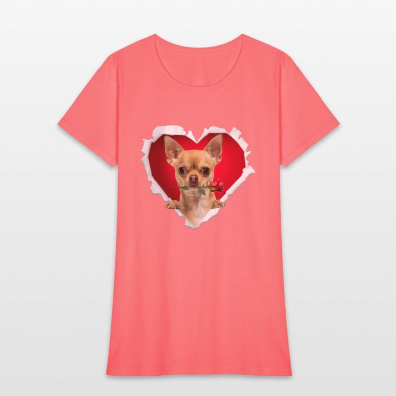Chihuahua Dog Rose Heart Day