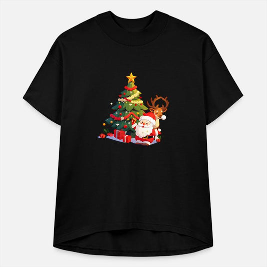 Christmas Tree Santa Claus And Reindeer