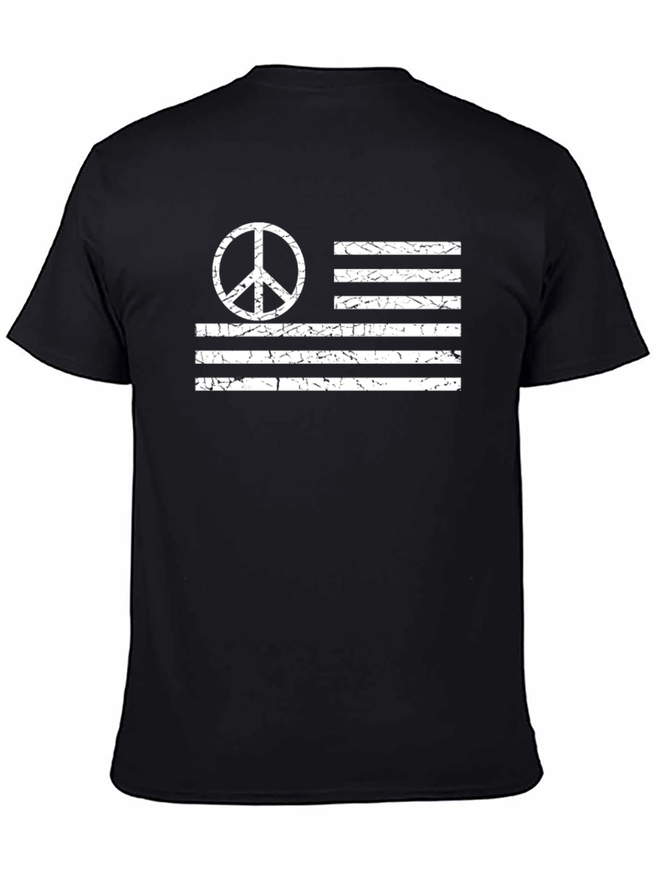Peace Flag Graphic Tee - Black Cotton
