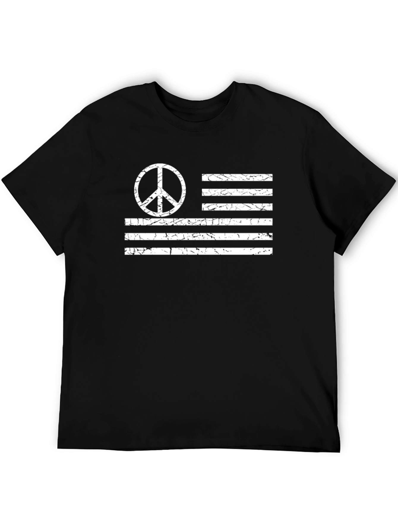 Peace Flag Graphic Tee - Black Cotton