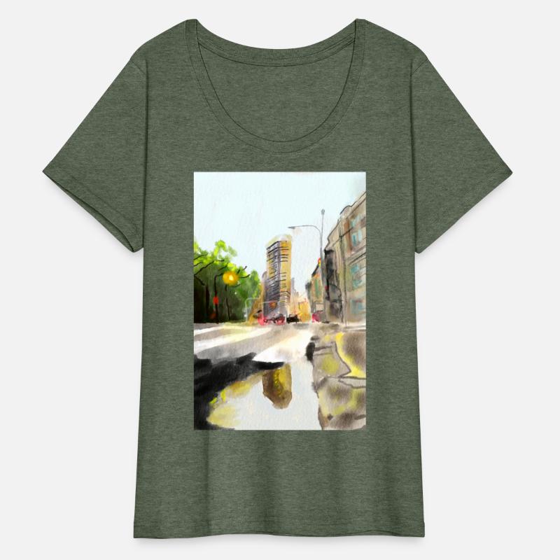 Cityscape watercolor painting