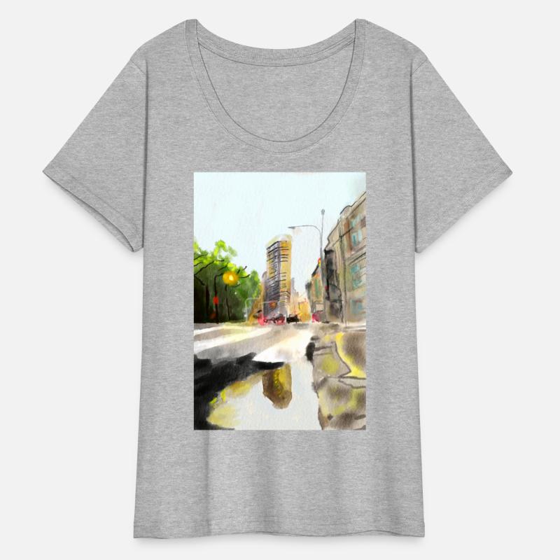 Cityscape watercolor painting