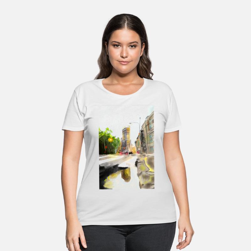 Cityscape watercolor painting