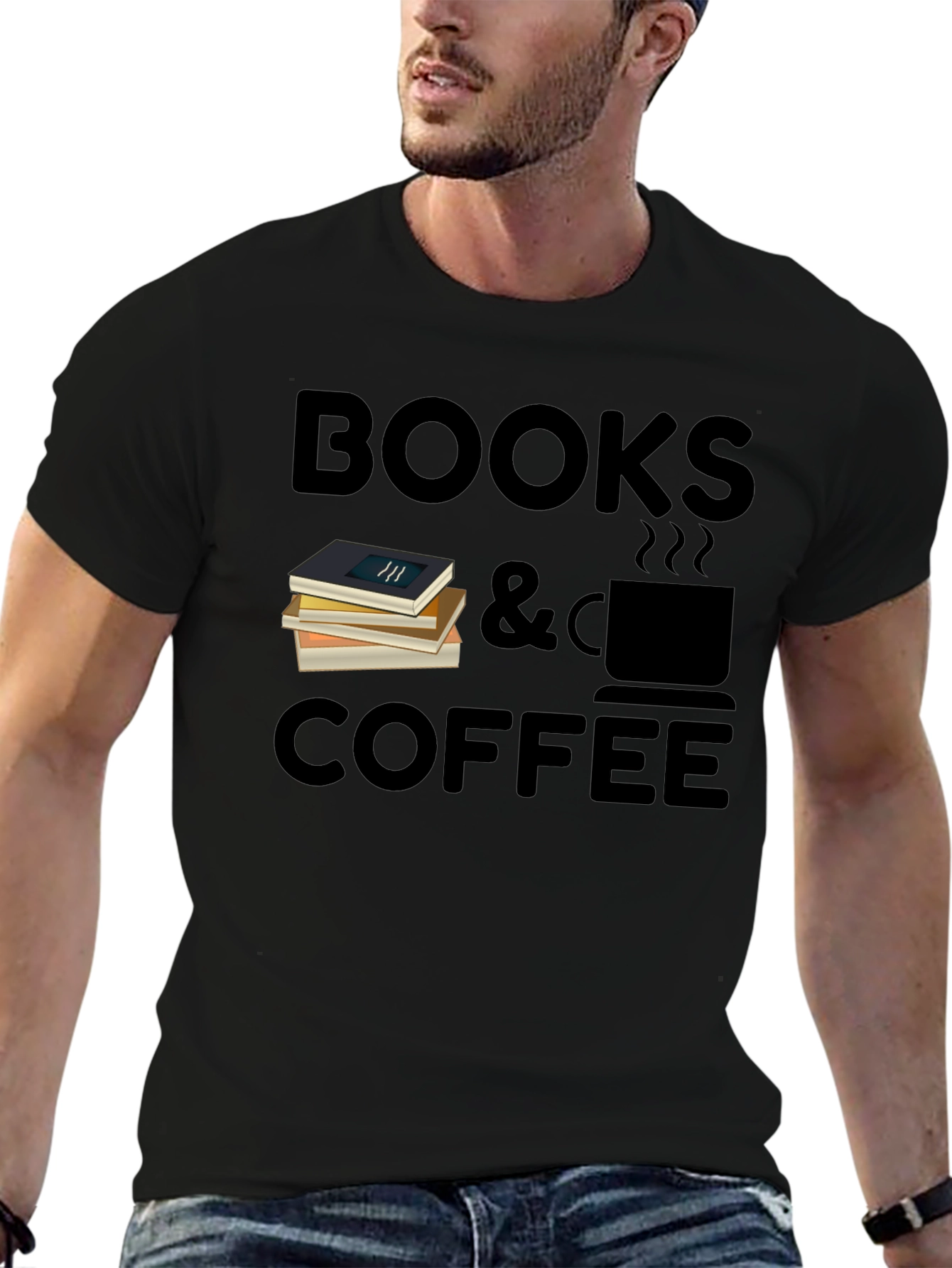 Books & Coffee Graphic T-Shirt