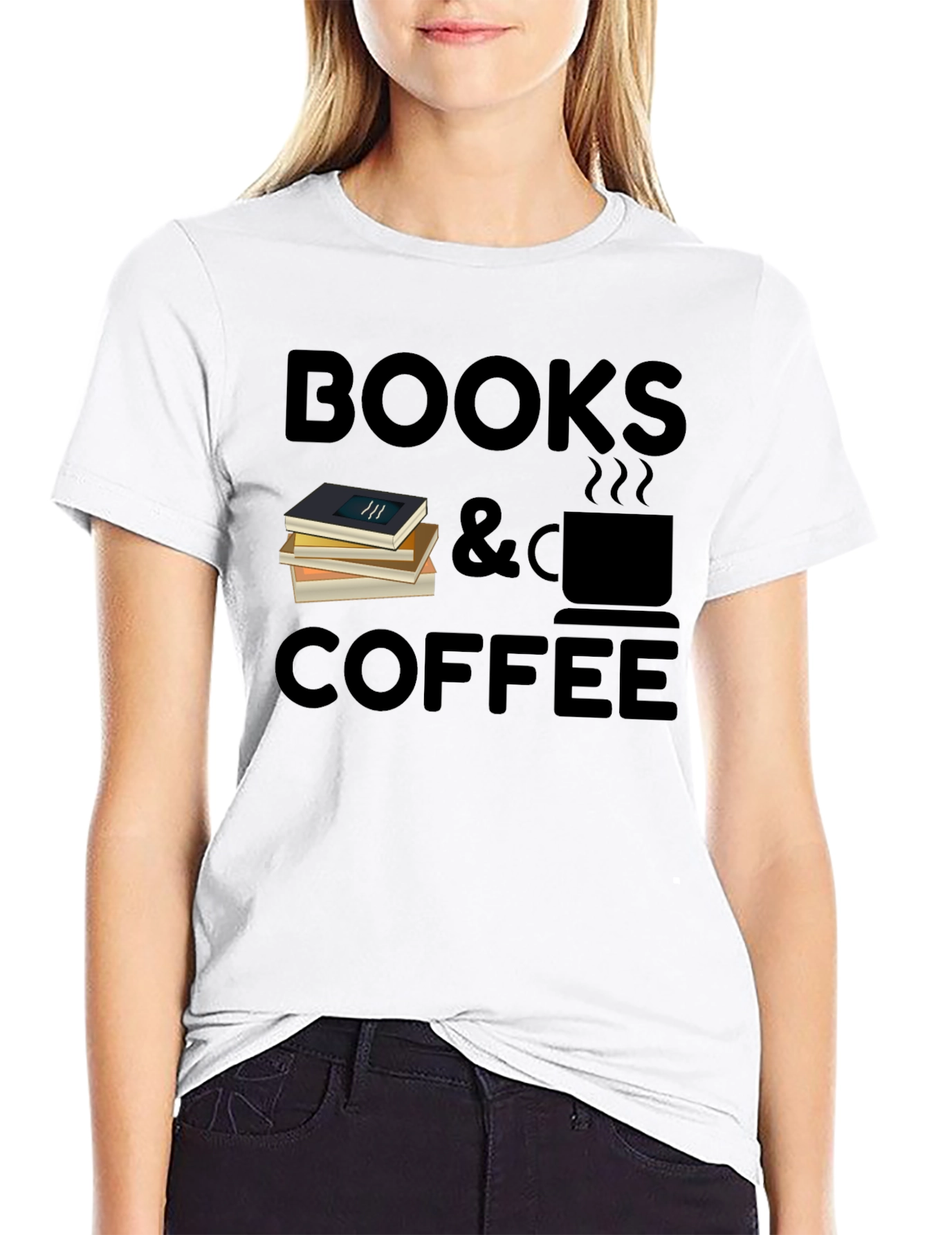 Books & Coffee Graphic T-Shirt