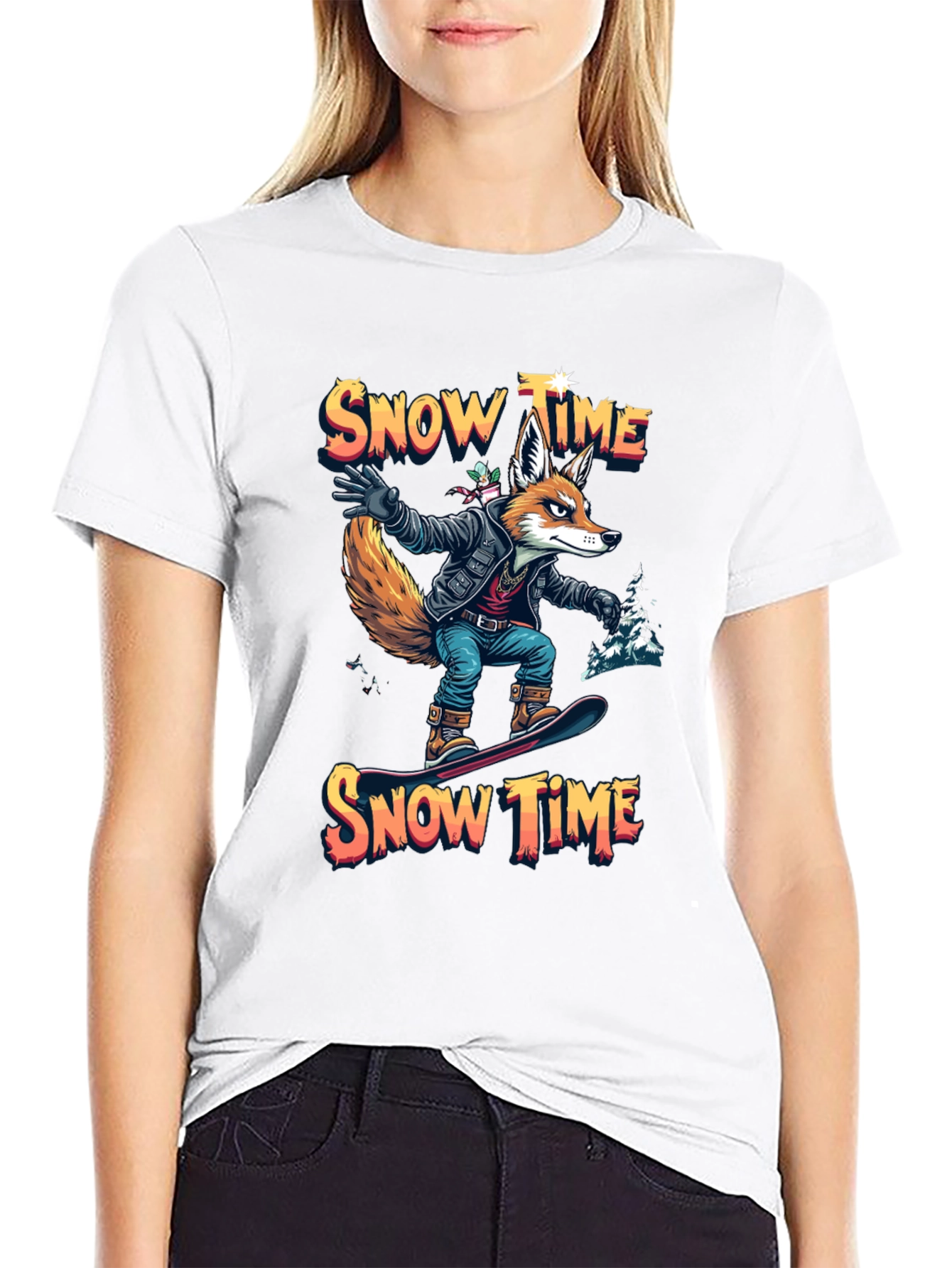 Snow Time Fox Snowboarding T-Shirt