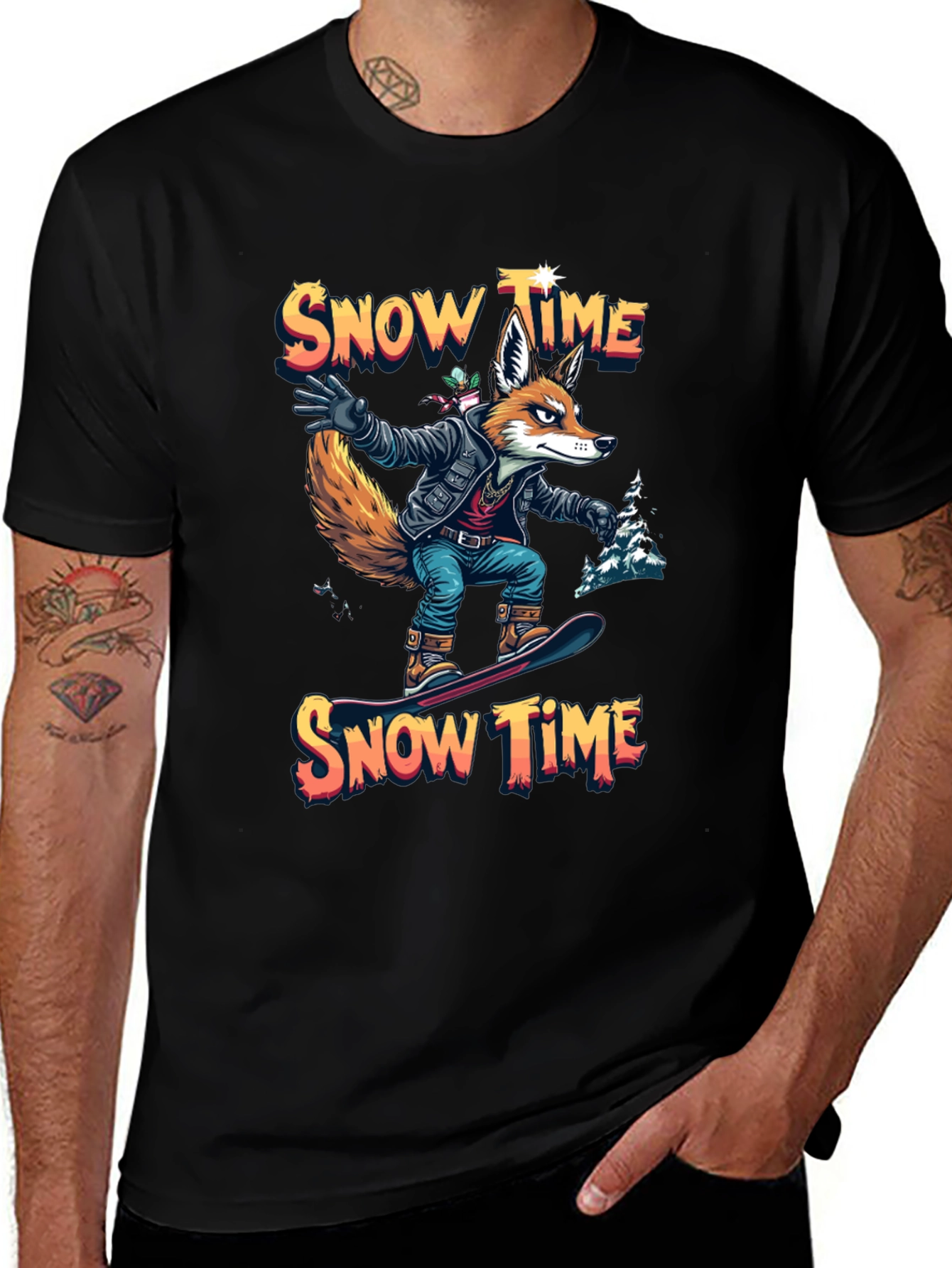 Snow Time Fox Snowboarding T-Shirt
