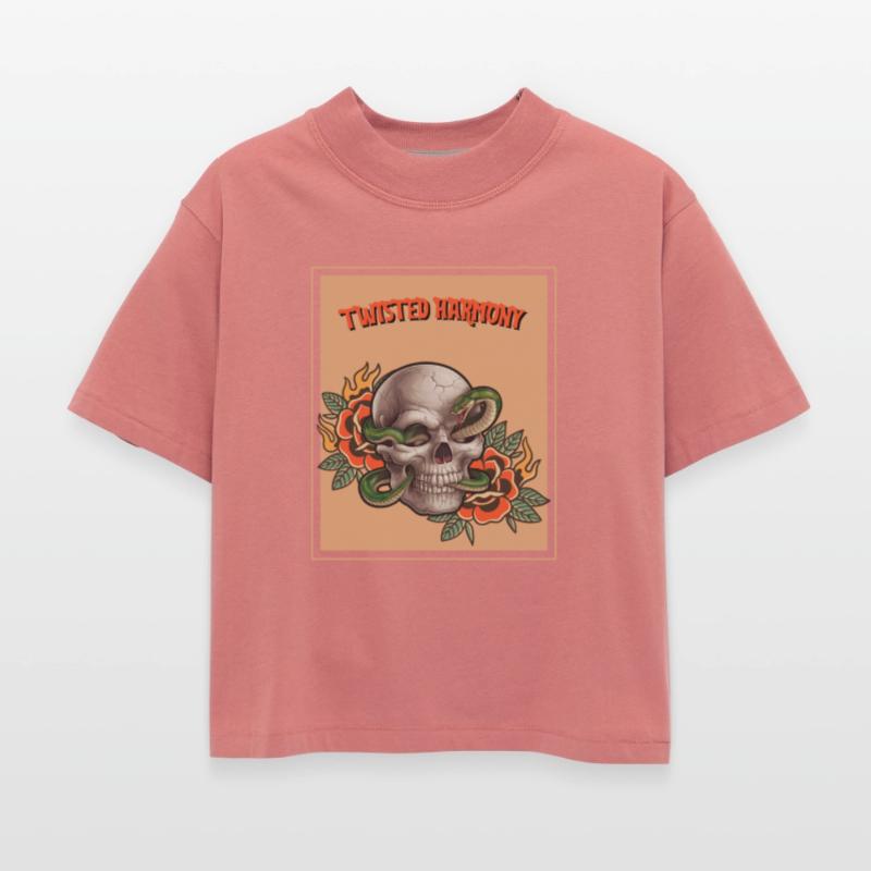 classic gothic skull x serpent design