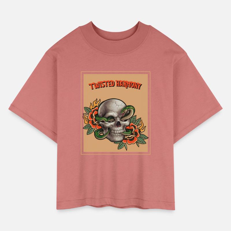 classic gothic skull x serpent design