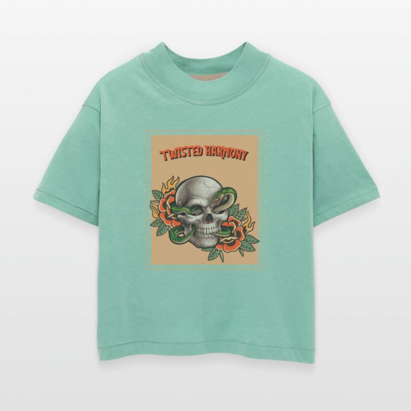 classic gothic skull x serpent design