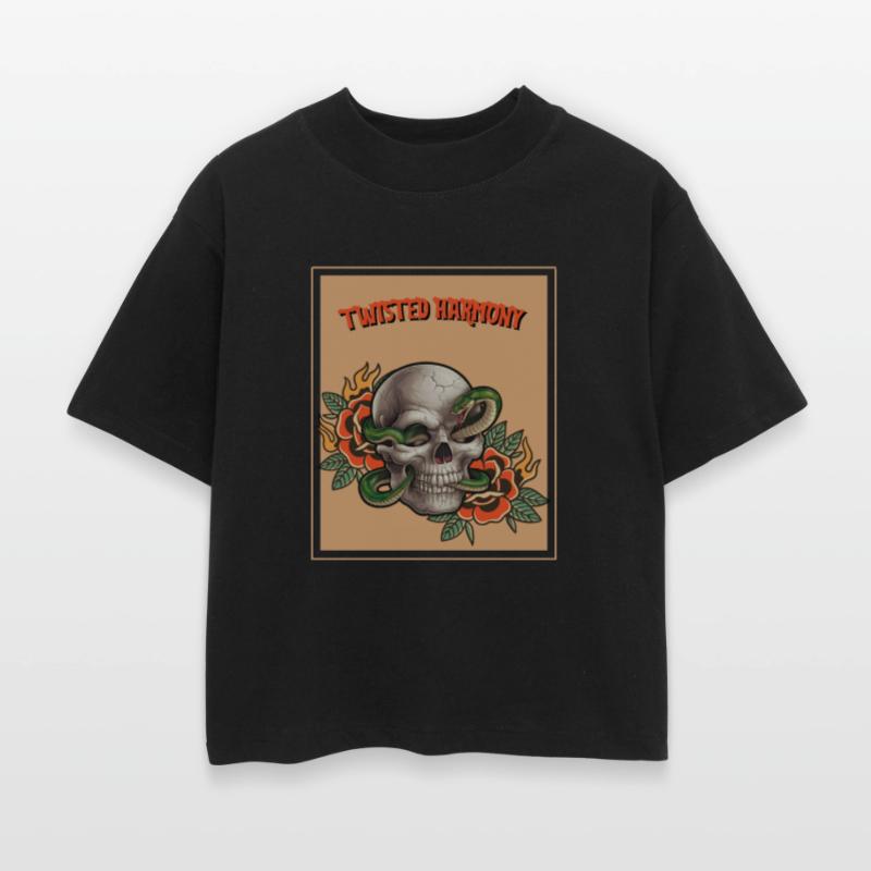 classic gothic skull x serpent design