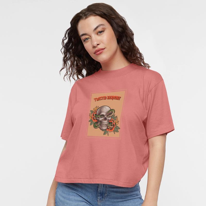 classic gothic skull x serpent design