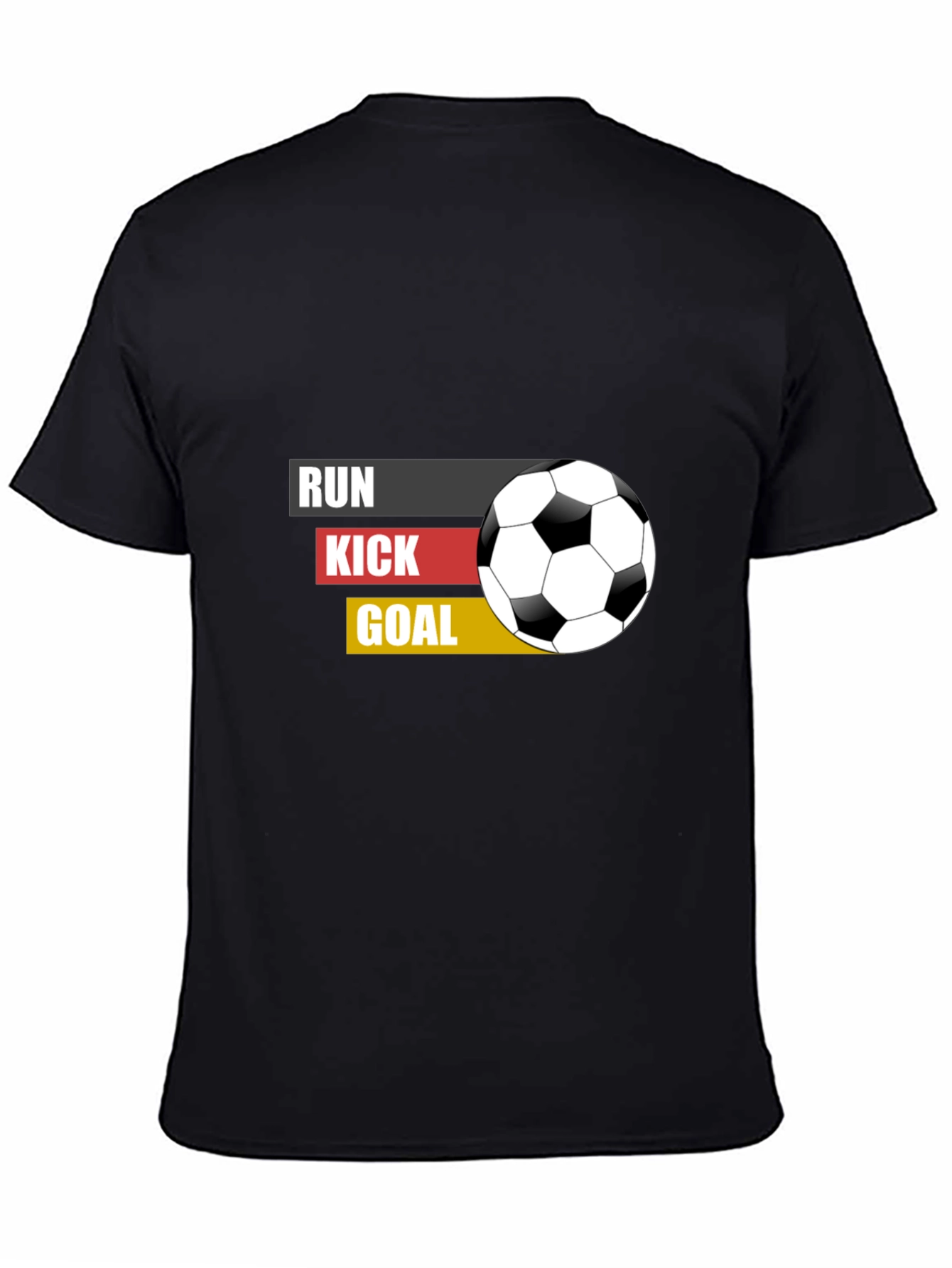 Run Kick Goal Soccer T-Shirt - Black