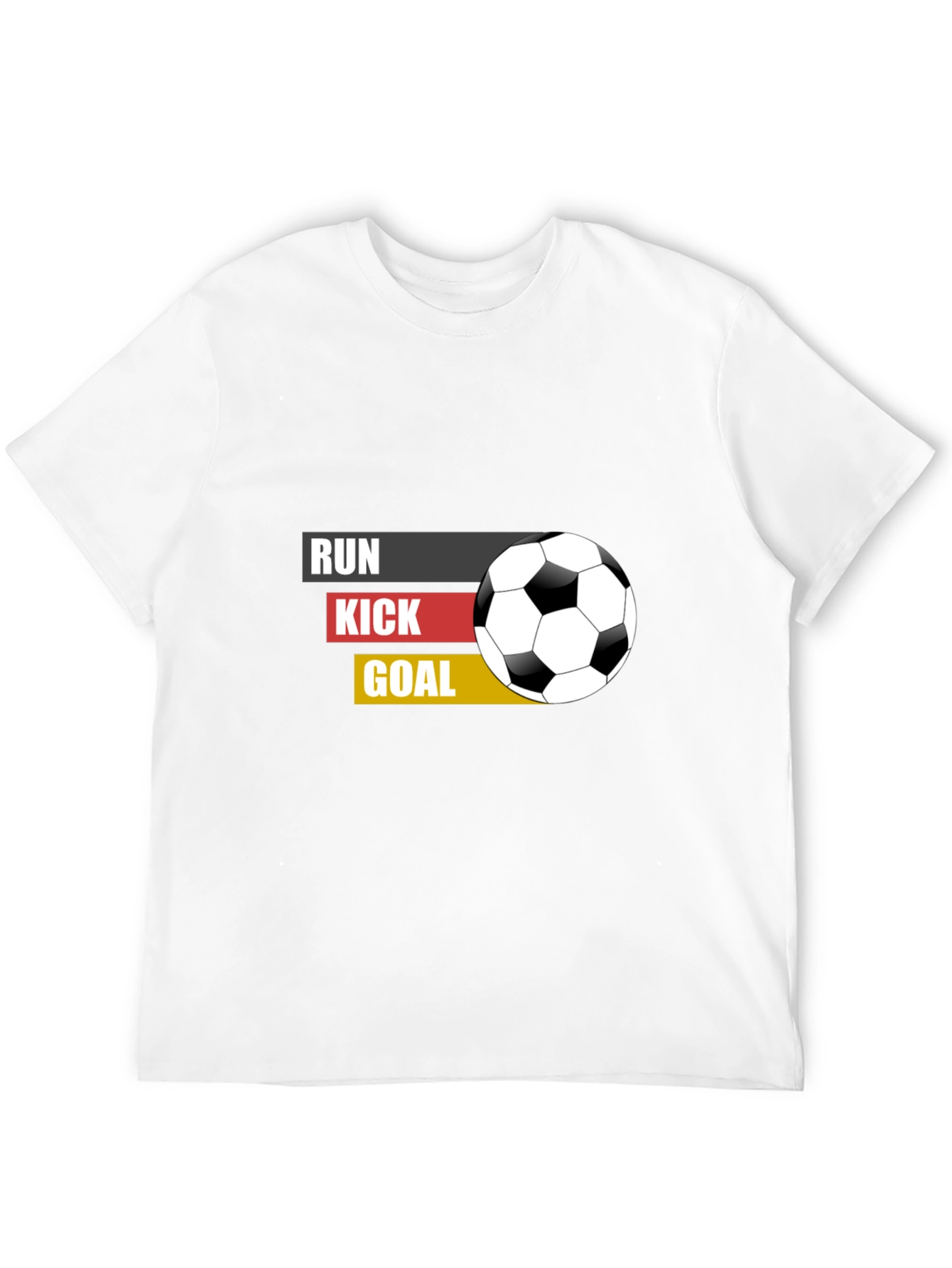 Run Kick Goal Soccer T-Shirt - Black
