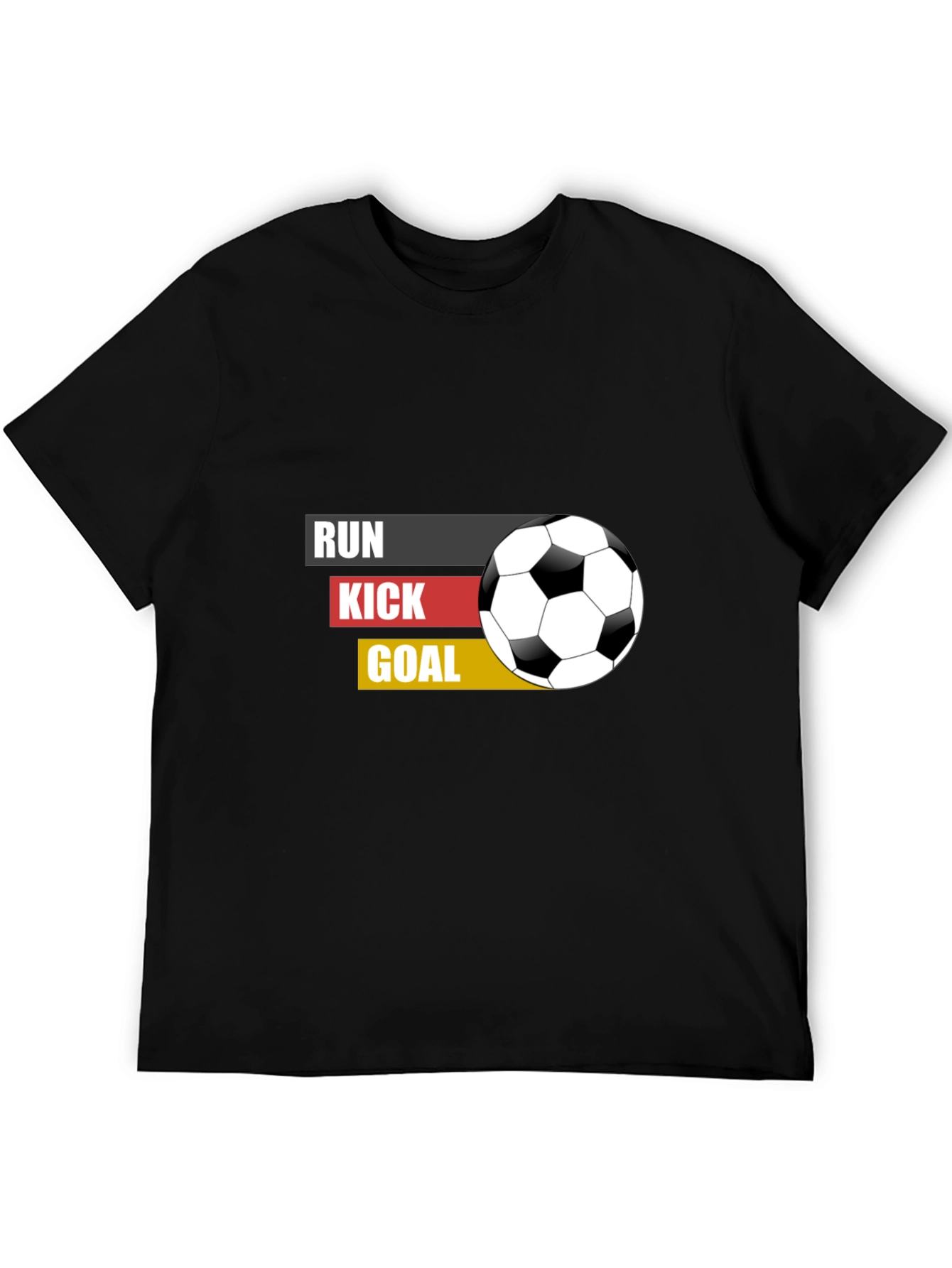 Run Kick Goal Soccer T-Shirt - Black