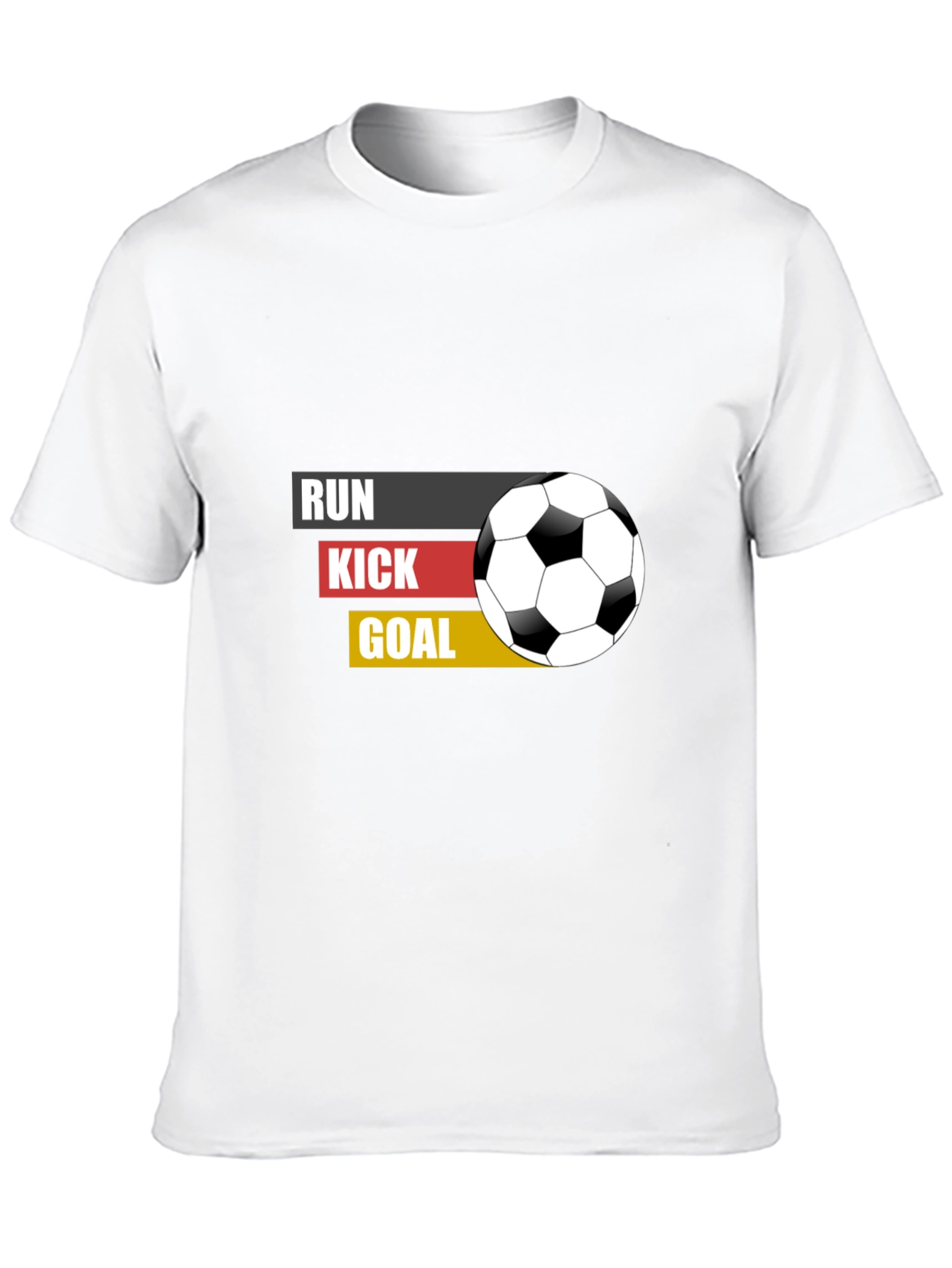 Run Kick Goal Soccer T-Shirt - Black