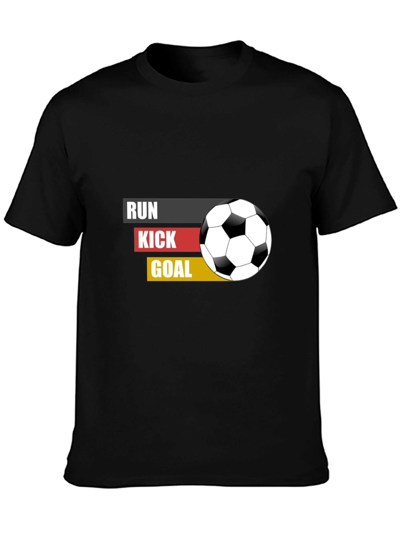 Run Kick Goal Soccer T-Shirt - Black
