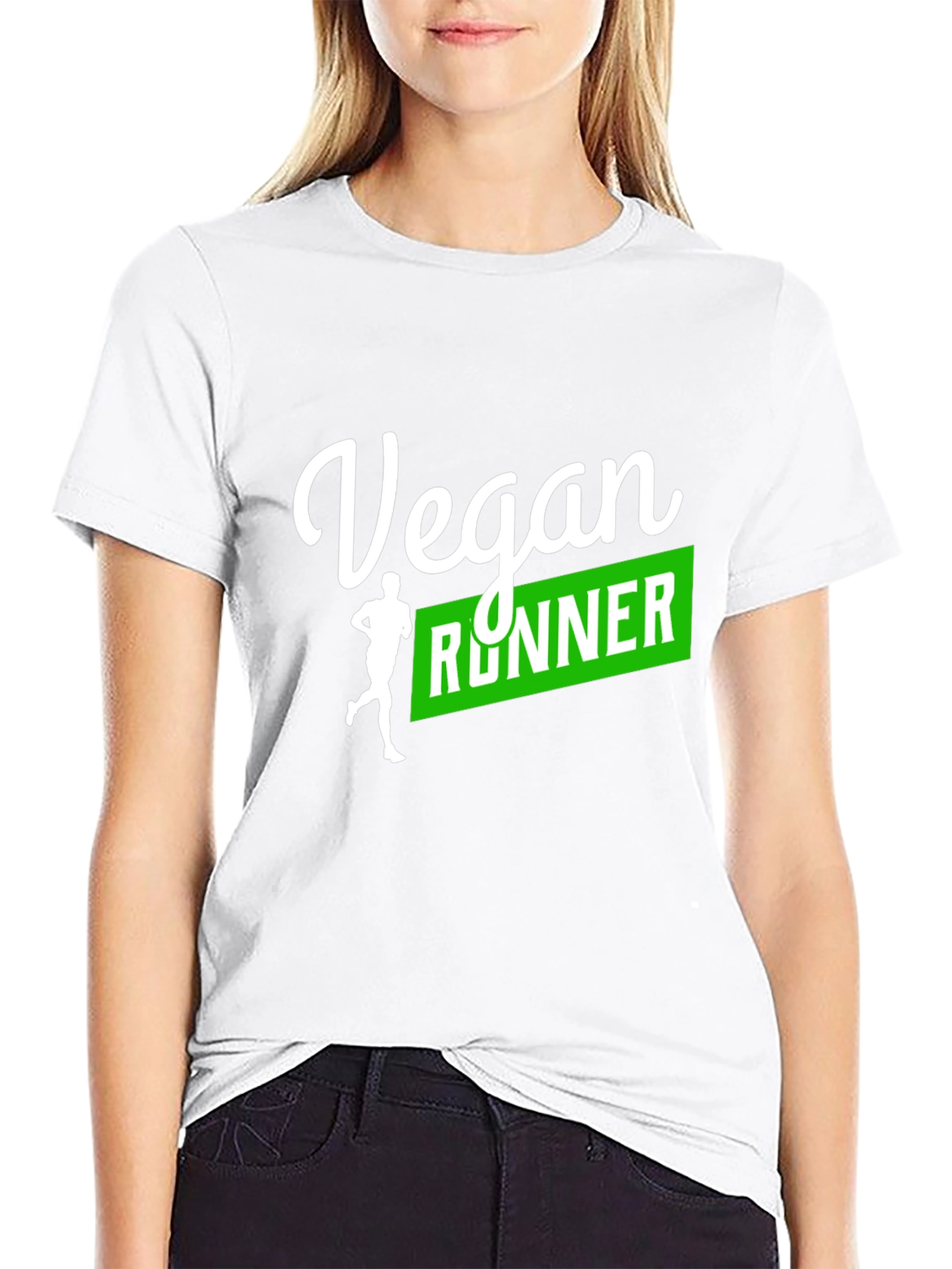Vegan Runner Graphic Tee - Black