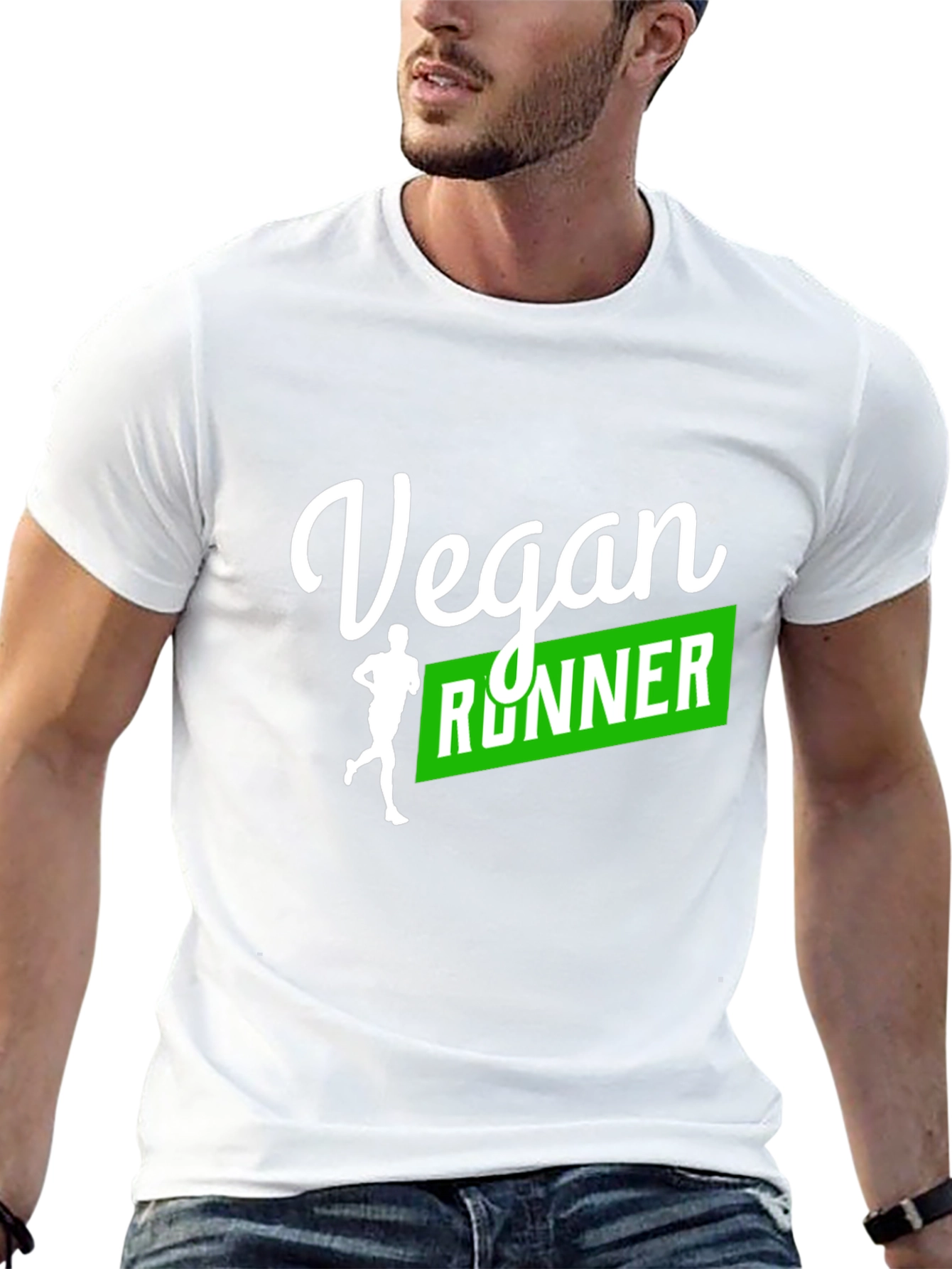 Vegan Runner Graphic Tee - Black