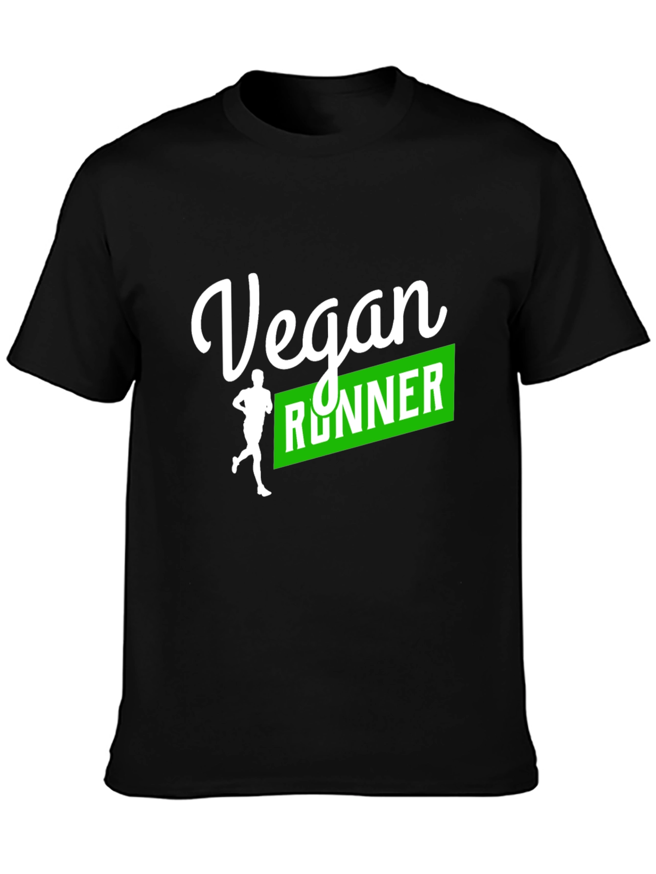 Vegan Runner Graphic Tee - Black