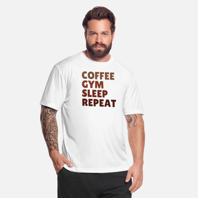 Coffee Gym Sleep Repeat Motivational Design