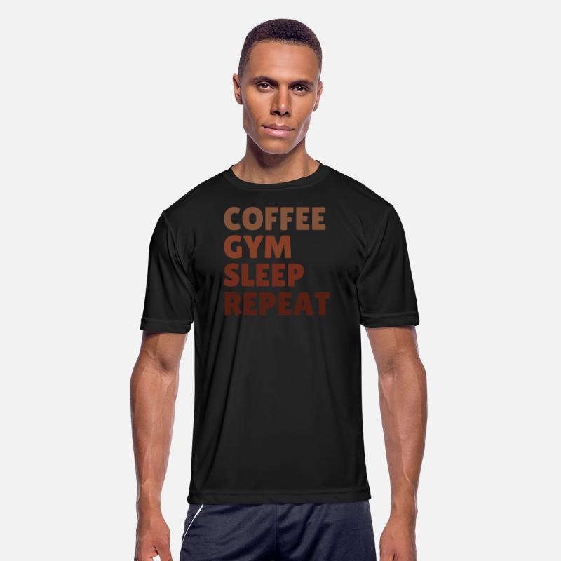 Coffee Gym Sleep Repeat Motivational Design