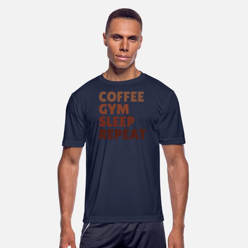 Coffee Gym Sleep Repeat Motivational Design