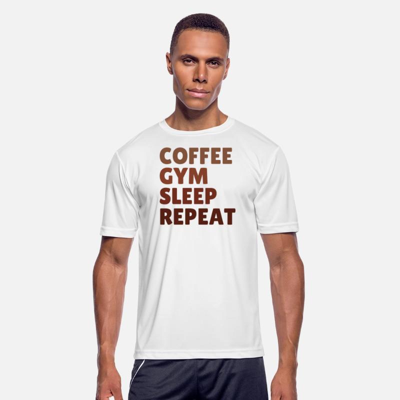 Coffee Gym Sleep Repeat Motivational Design