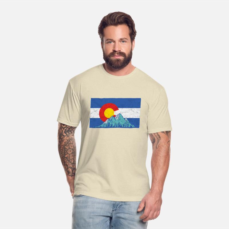 Colorado Flag And Rocky Mountains