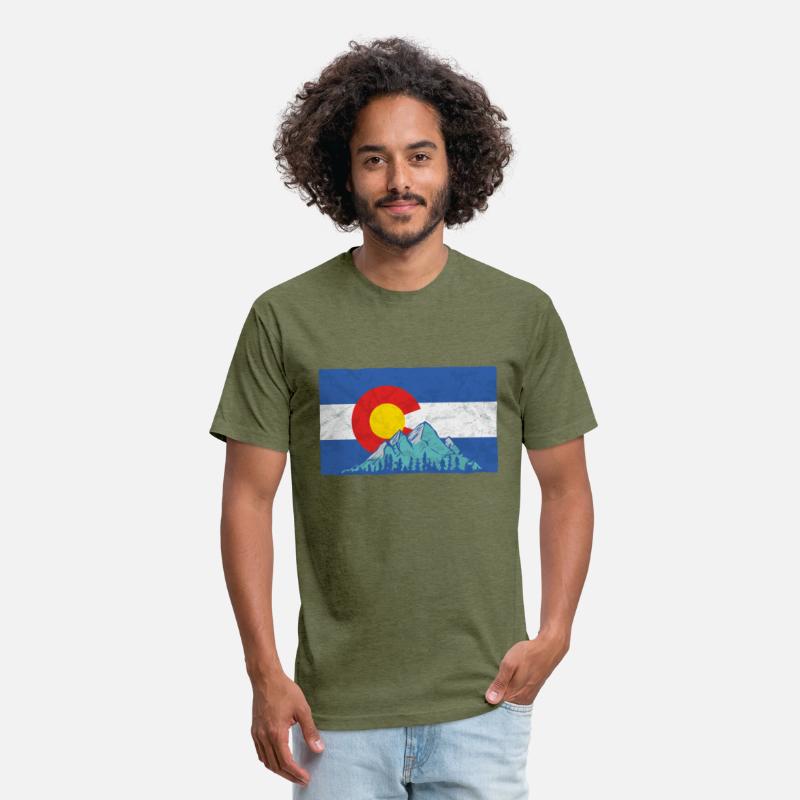 Colorado Flag And Rocky Mountains