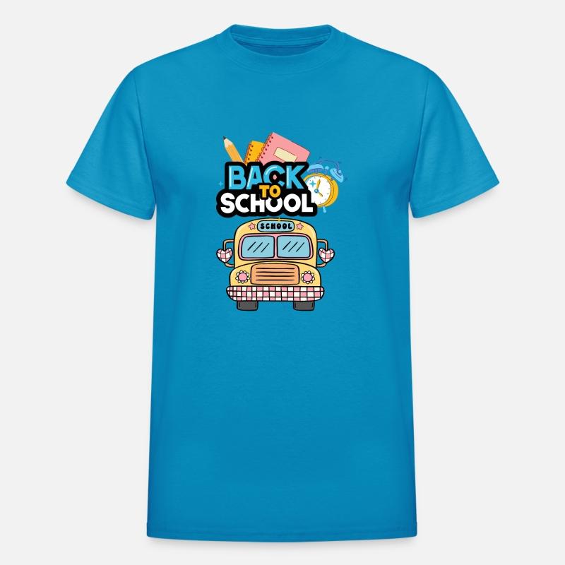 Colorful Back to School Design with Yellow Bus