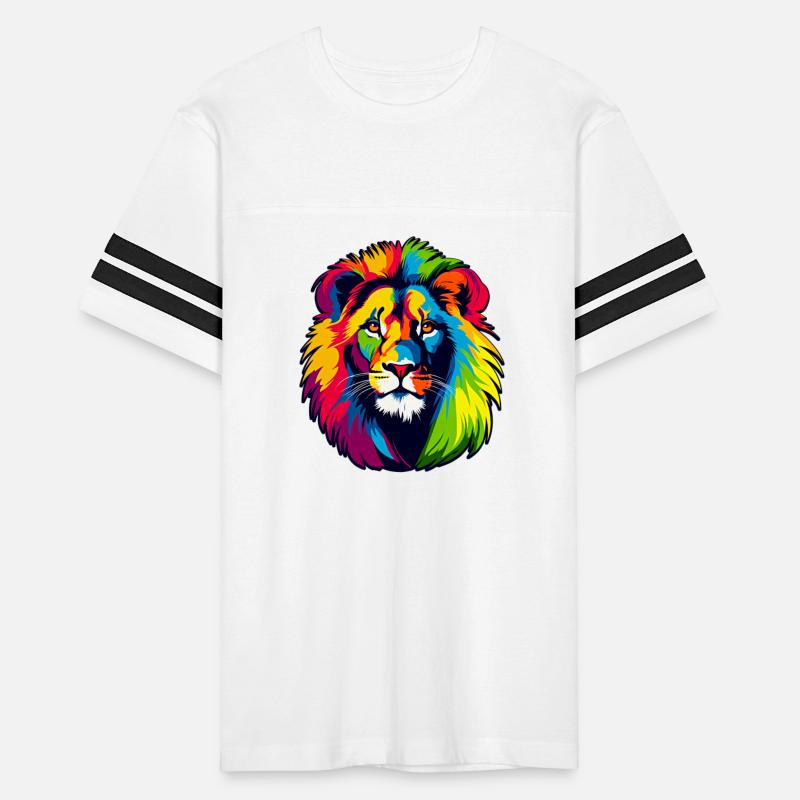 Colorful Lion Head in the Style of Saturated Color