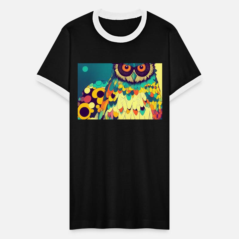 Colorful Owl Portrait Bird Illustration Nature Art