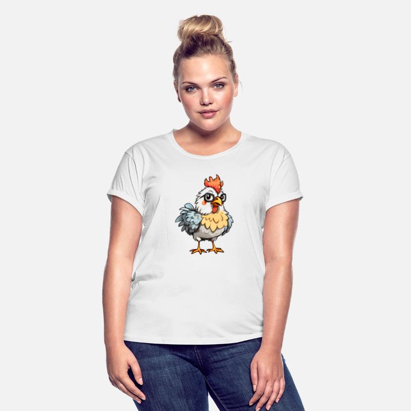 Cool chicken with glasses