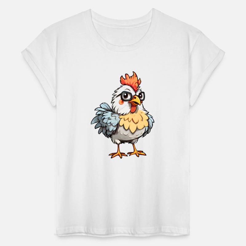 Cool chicken with glasses