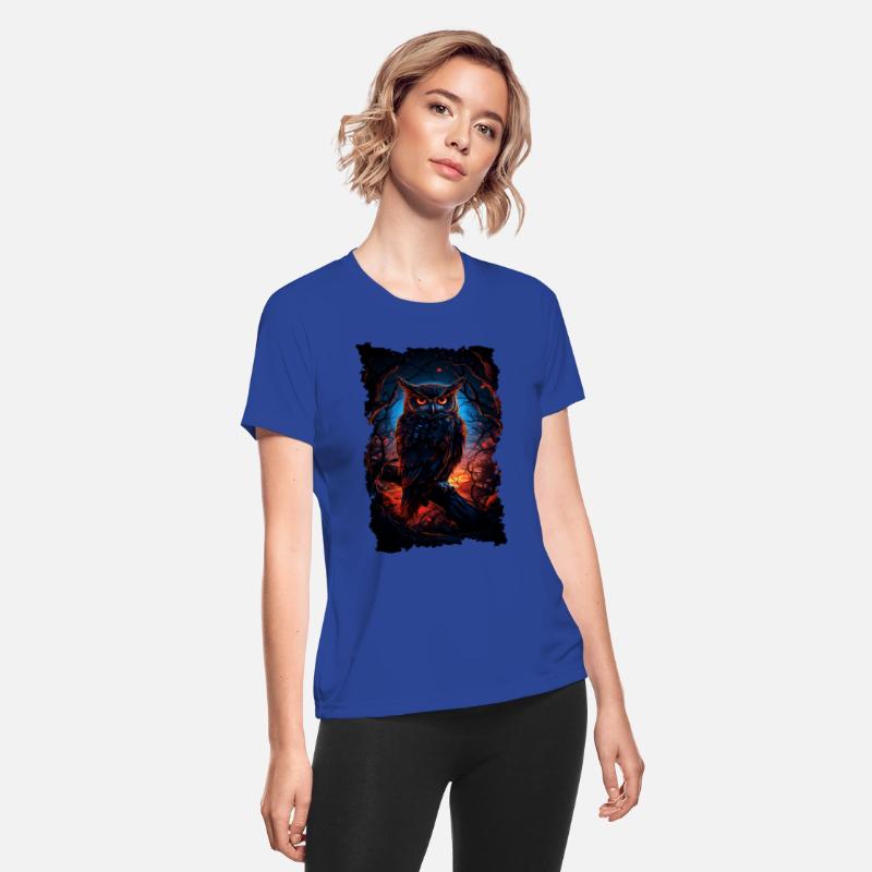 Cool Owl with Big Eyes at Night