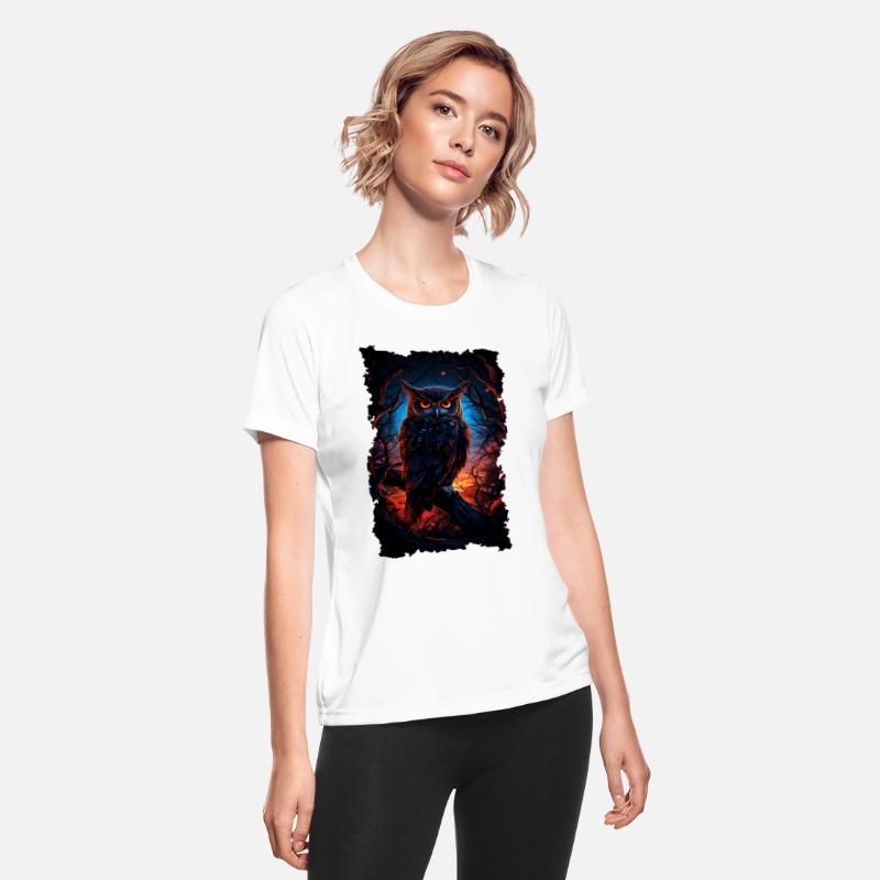 Cool Owl with Big Eyes at Night