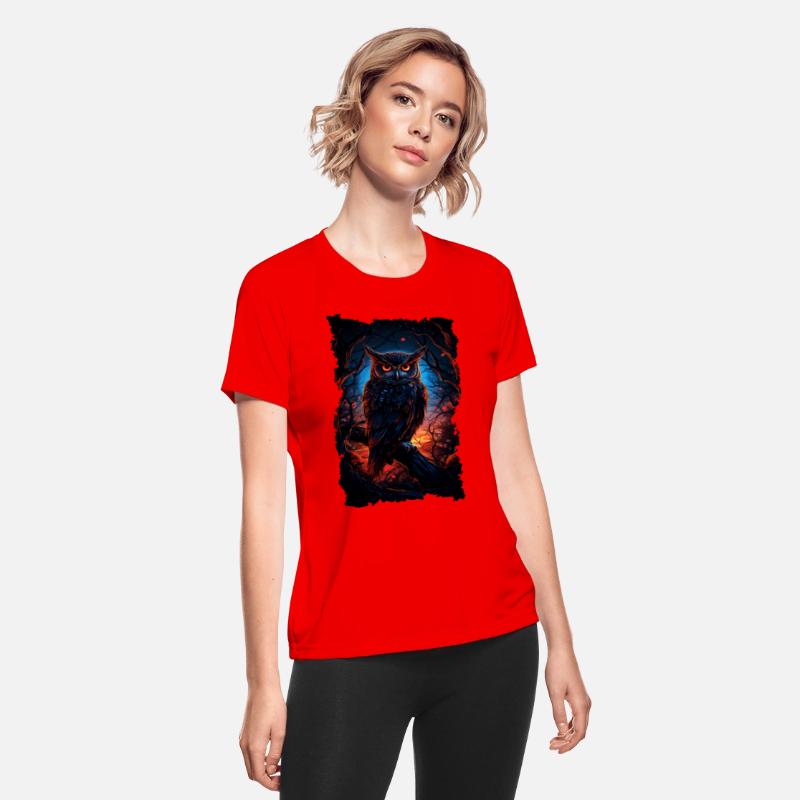 Cool Owl with Big Eyes at Night