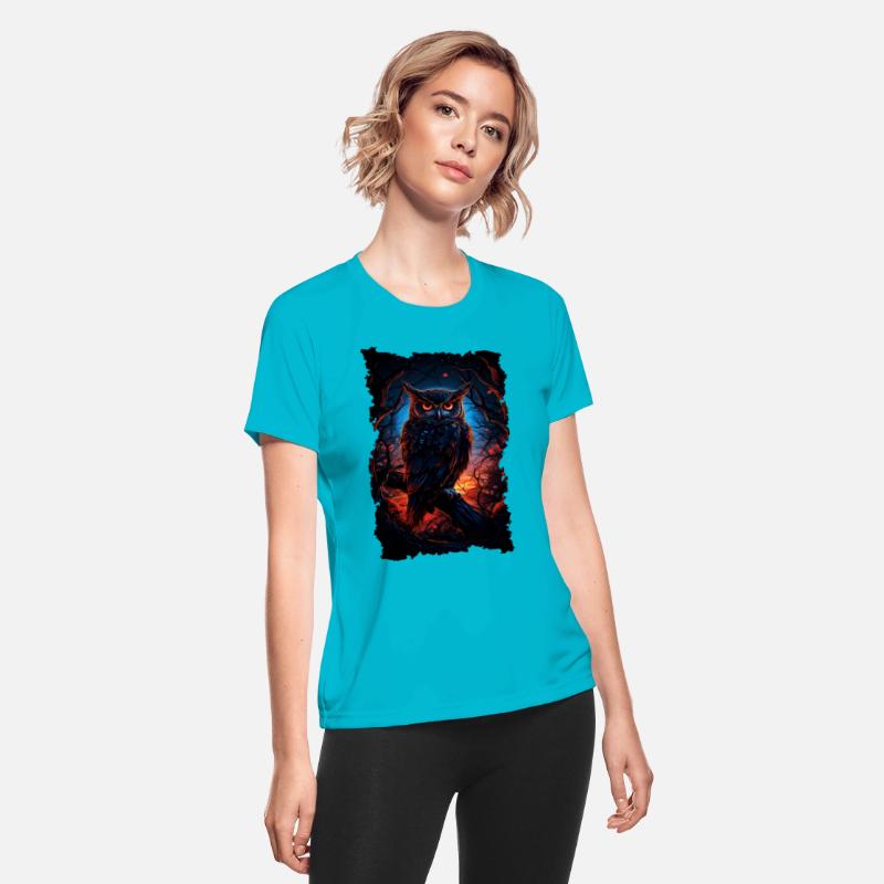 Cool Owl with Big Eyes at Night