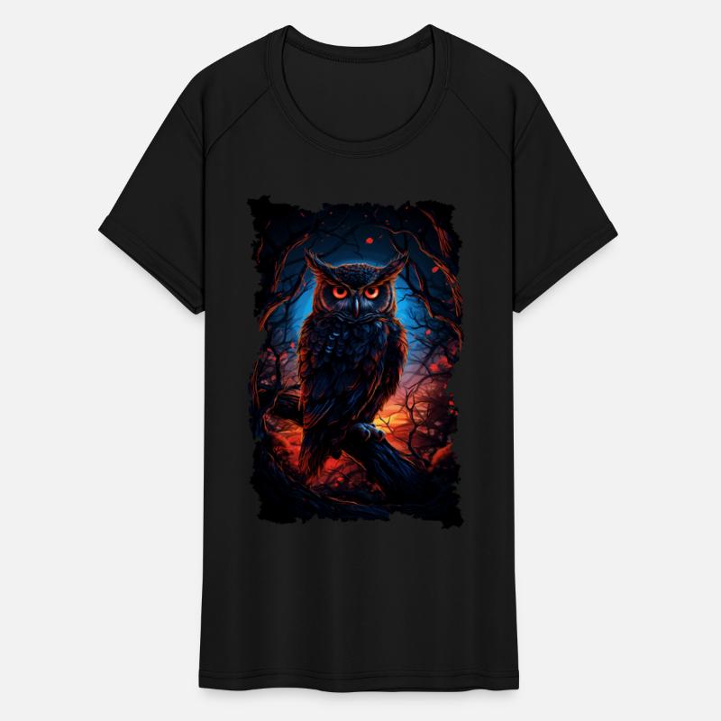 Cool Owl with Big Eyes at Night