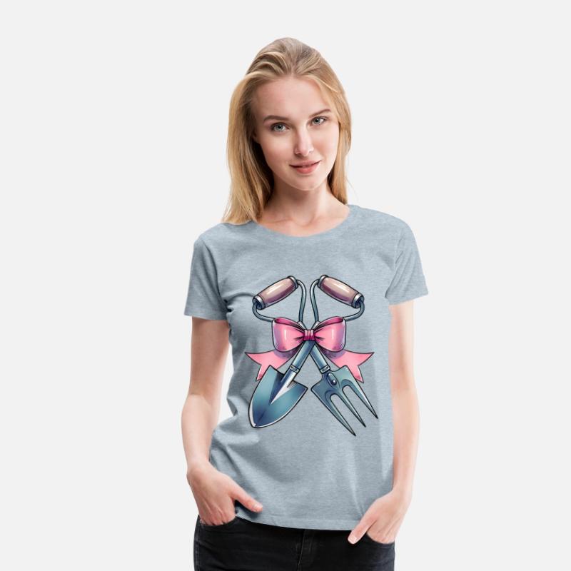 Coquette Bow Gardening Gardener Shovel Pink Ribbon