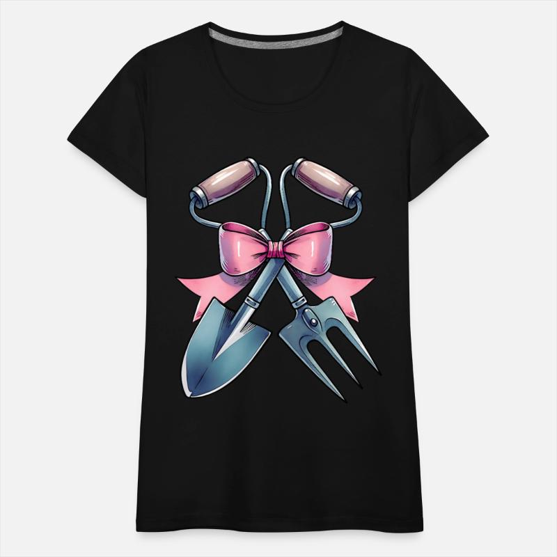 Coquette Bow Gardening Gardener Shovel Pink Ribbon