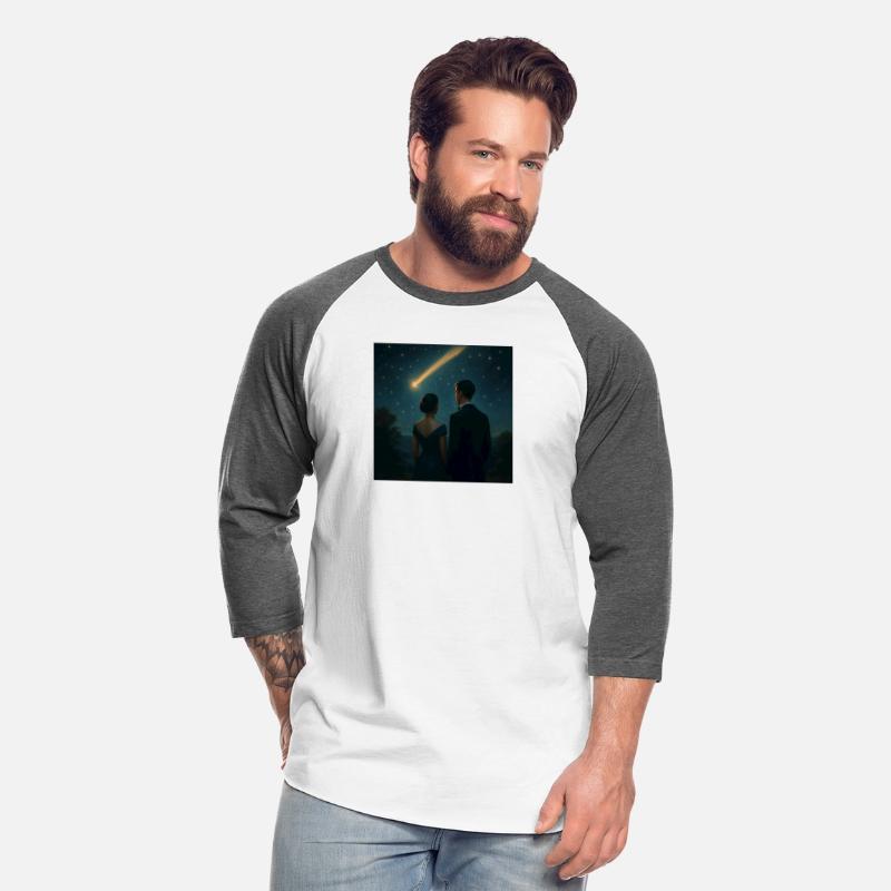 Couple Admiring A Bright Comet In A Starry Sky