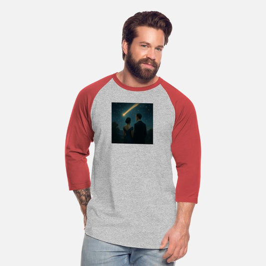 Couple Admiring A Bright Comet In A Starry Sky