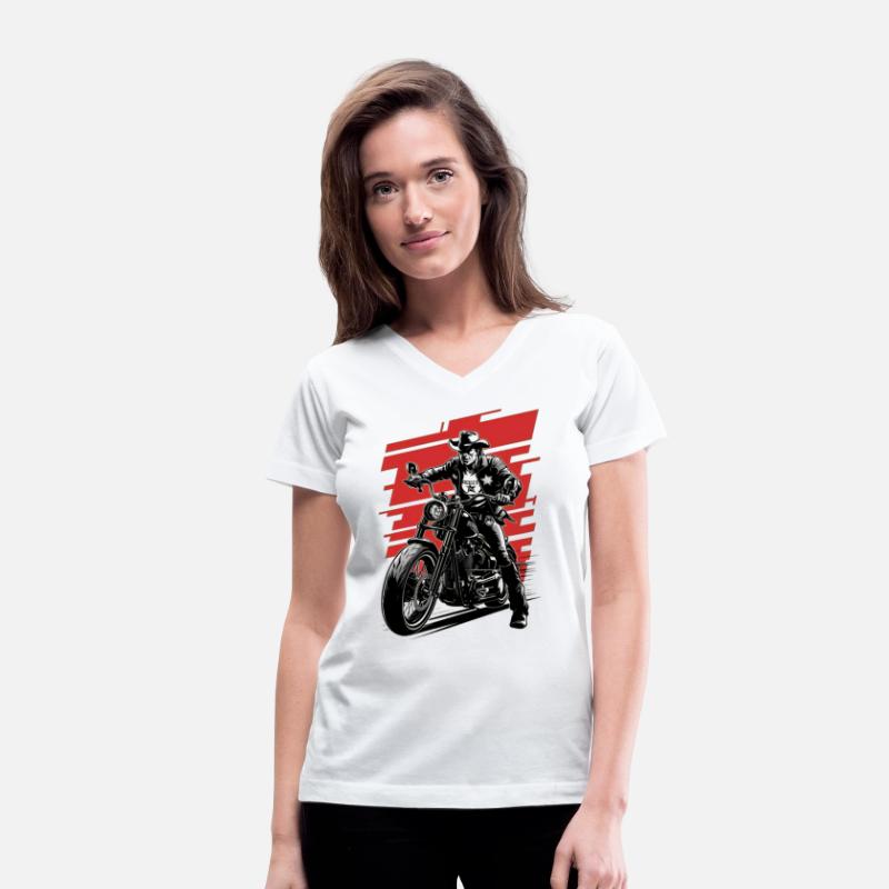 Cowboy on motorcycle wearing sheriff's star badge