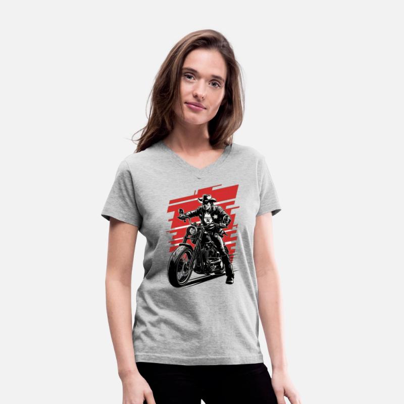 Cowboy on motorcycle wearing sheriff's star badge