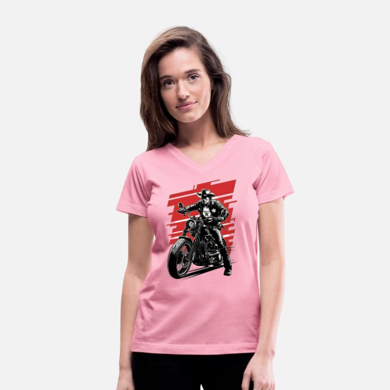 Cowboy on motorcycle wearing sheriff's star badge