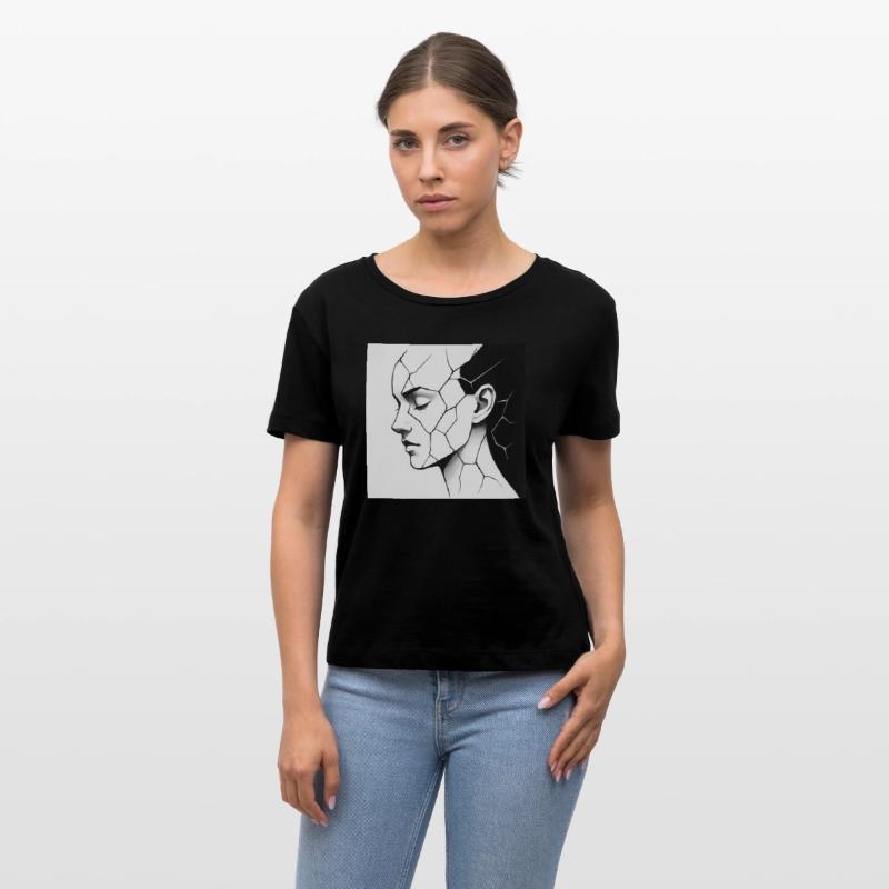 cracked – geometric portrait with abstract lines