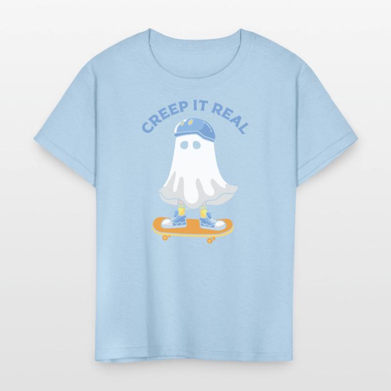 Creep It Real Skateboarding Ghost Retro Halloween